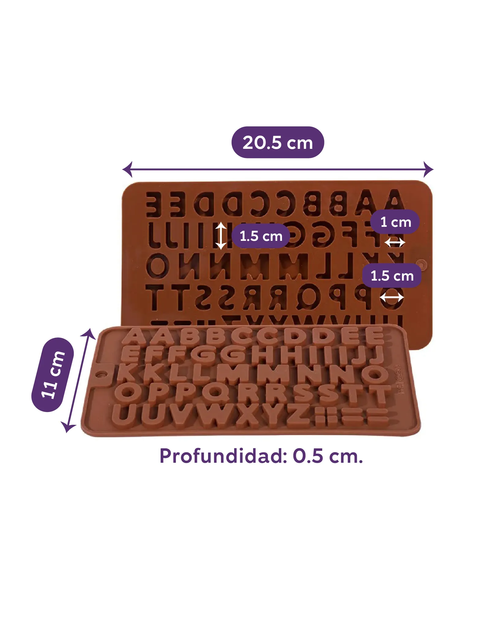 molde silicona letras mayusculas pequeñas