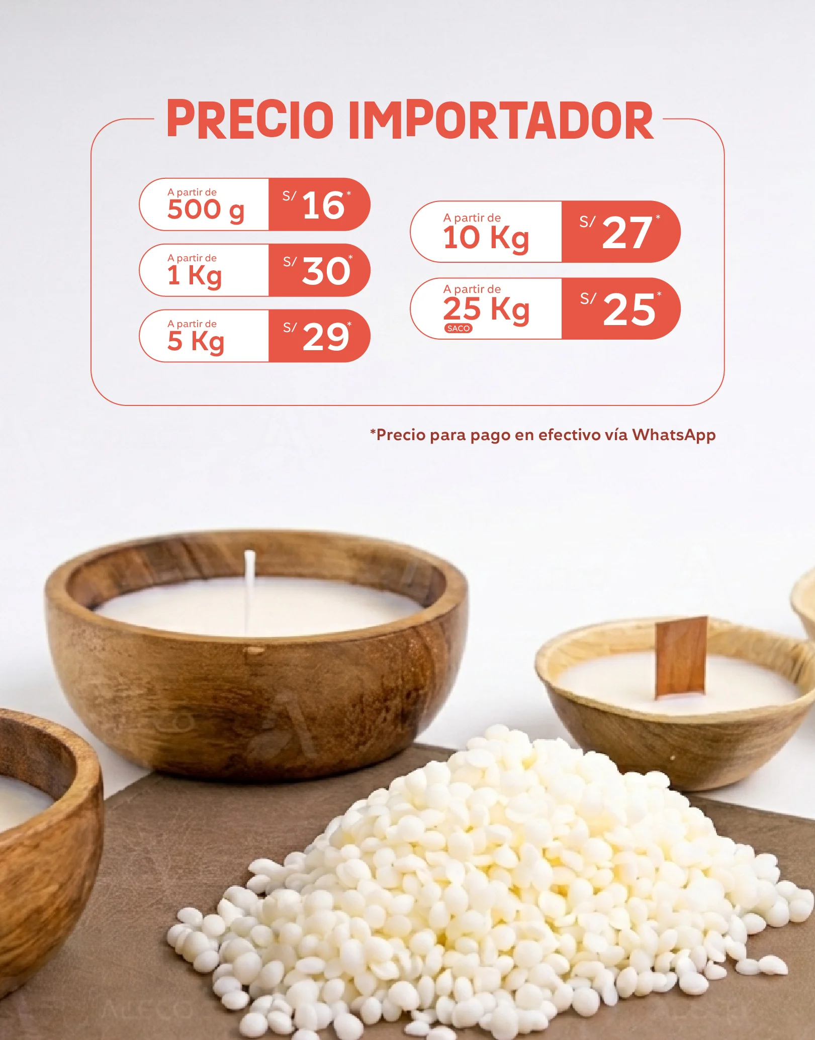 Importador cera soya alto punto de fusión.