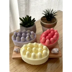 molde silicona jabón masajeador pequeño x4